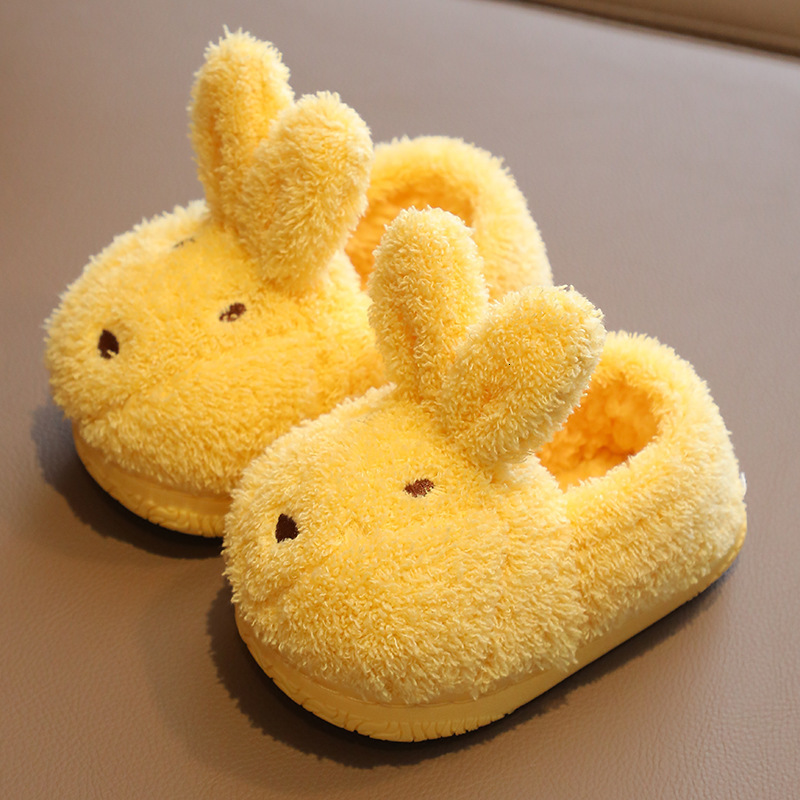 Slipper Winter Kids Shoes for Girl Slippers Bag Heel Cute Rabbit Girls Plush Shoes Boys Children's Indoor Shoes for Boys Warm Kids Shoes 230301