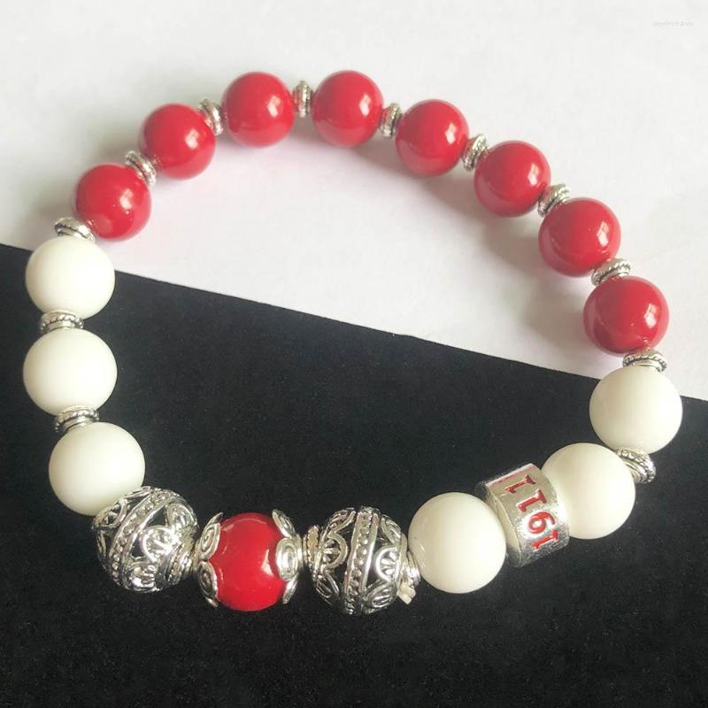Strand Handmade Greek Sorority High Quuality Red Natural Stone Beads Elastic Fraternity 1911 Charm Bracelet Man Jewelry
Strand Handmade Greek Sorority High Quuality Red Natural Stone Beads Elastic Fraternity 1911 Charm Bracelet Man Jewelry