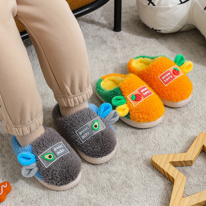 Slipper Children Home Shoes Cashmere Cotton Slippers Kids Warm Shoes Boys Girls Slippers Indoor Home Autumn Winter Baby Kids Shoes 230301