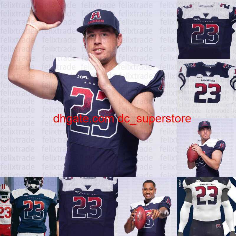 

2023 Houston Roughnecks XFL Jersey Brandon Silvers Cole McDonald Brycen Alleyne Garrett Owens Max Borghi Deontay Burnett Cedric Byrd Kary Vincent Football Jerseys, Blue