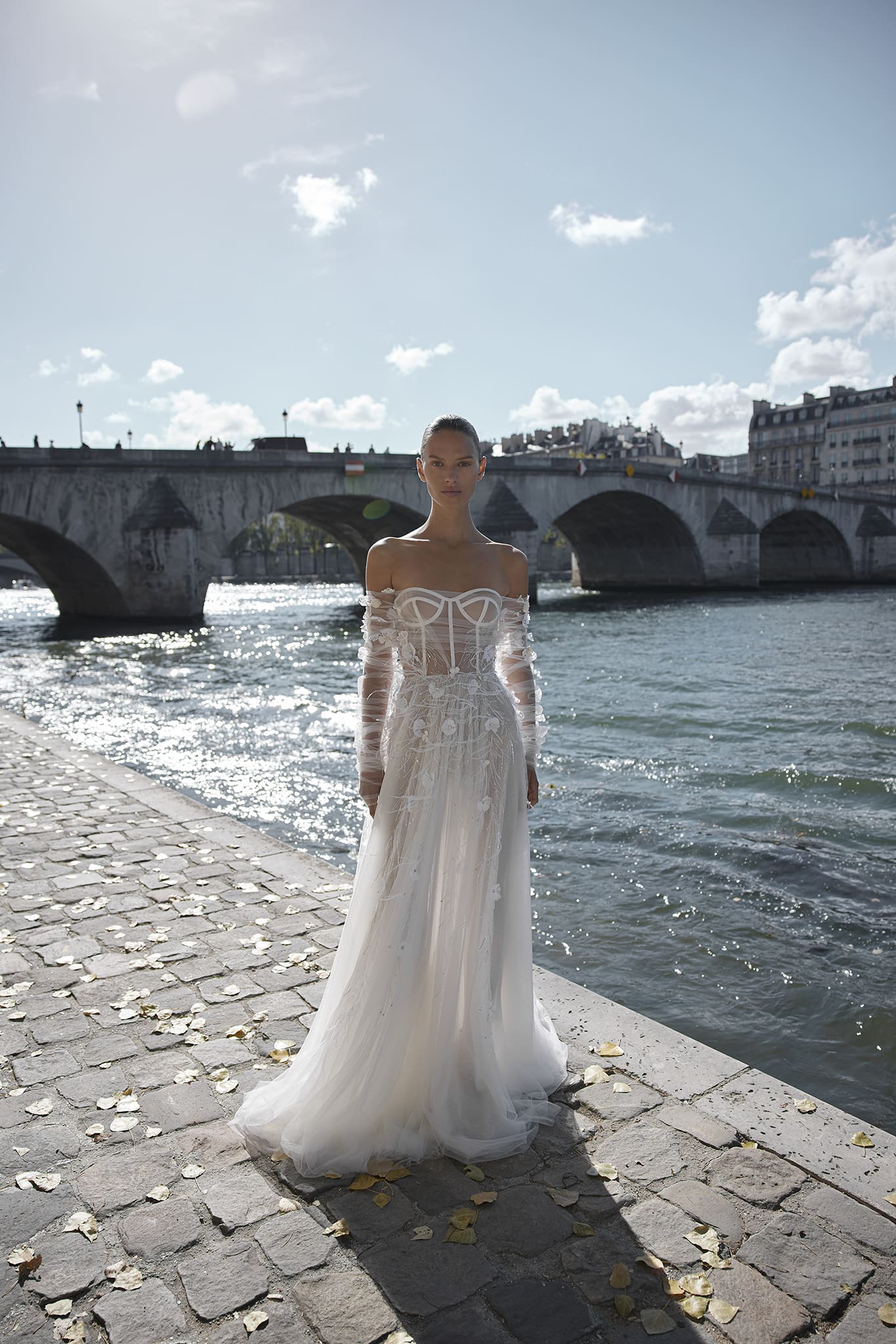 Summer Beach A Line Wedding Dress Illusion Strapless 3D Flowers Princess Tulle Custom Made Bridal Dresses Vestido De Novia