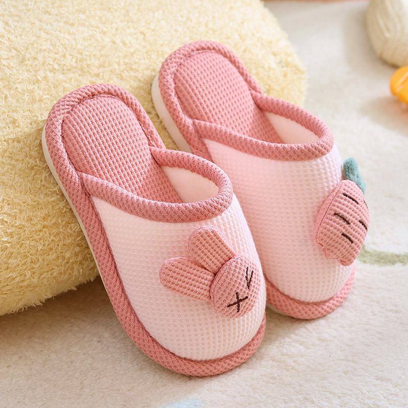 Slipper Children Cotton Home Slippers Light Weight Soft Non-slip Kids Cartoon Rabbit Slippers for Boys Indoor Slides Girls House Shoes 230301