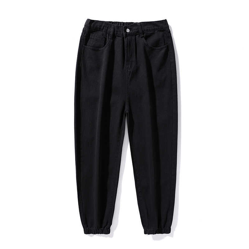 Men's Jeans 2022 autumn new college style youth popular men's and women's elastic waist denim jeans ins dent street casual harem pants 