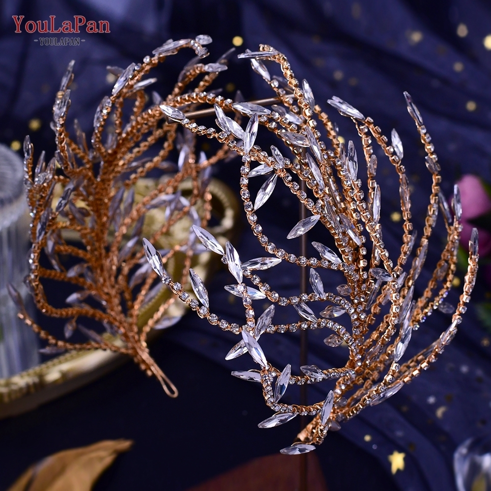 Wedding Hair Jewelry YouLaPan HP421 Shinny Brides Headband Women Tiara Wedding Hair Accessories Handmade Party Headwear Girl Hairbands 230228