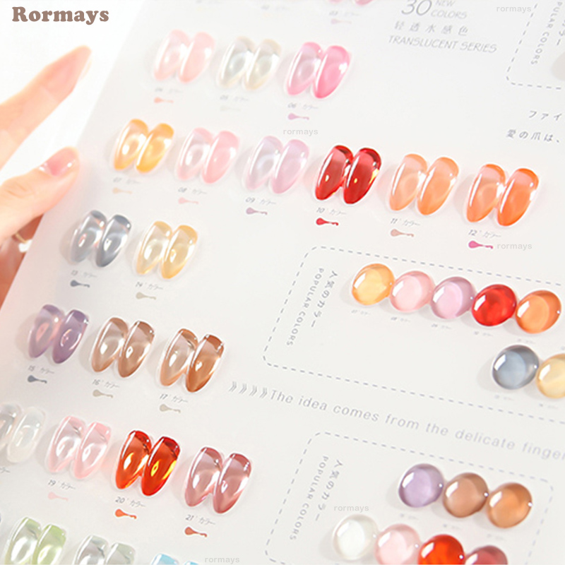 Rormays 30pcs Gel Nail Polish Set Transparent Jelly Gel Whole Set Need Primer All For Manicure Top Coat Nail Gel Set UV LED 15ml Wholesale Factory