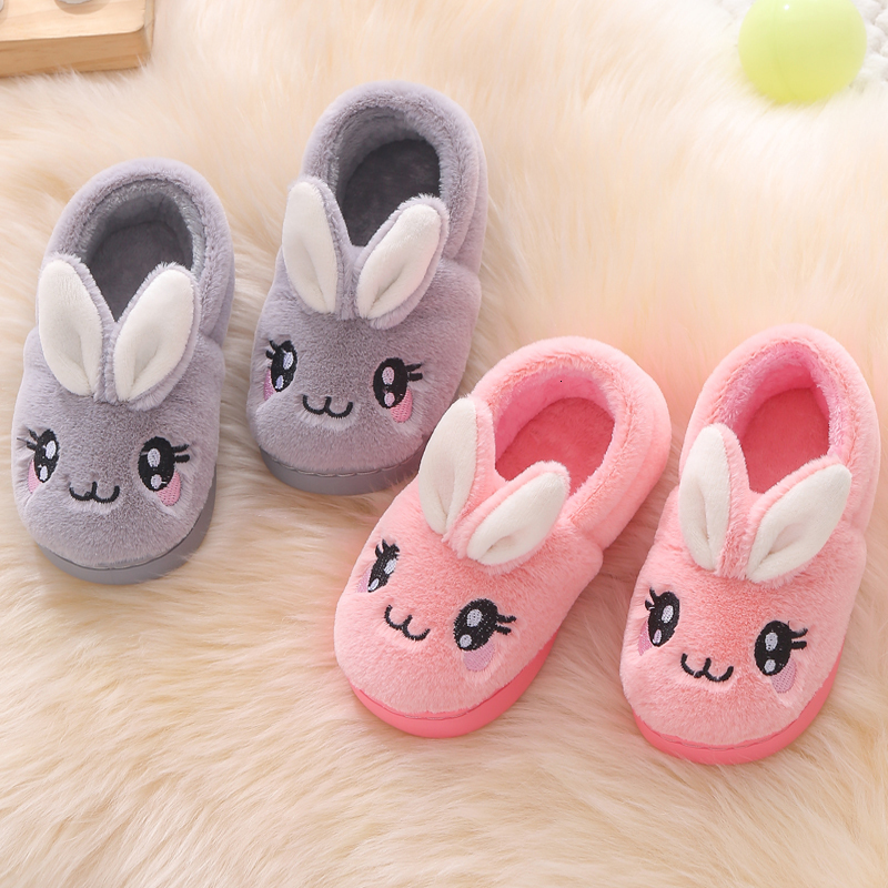 Slipper Baby Toddler Slippers Winter Kids Cartoon Rabbit Cotton Shoes for Boys Girls Fluffy Children's Indoor Home Slippers 230301