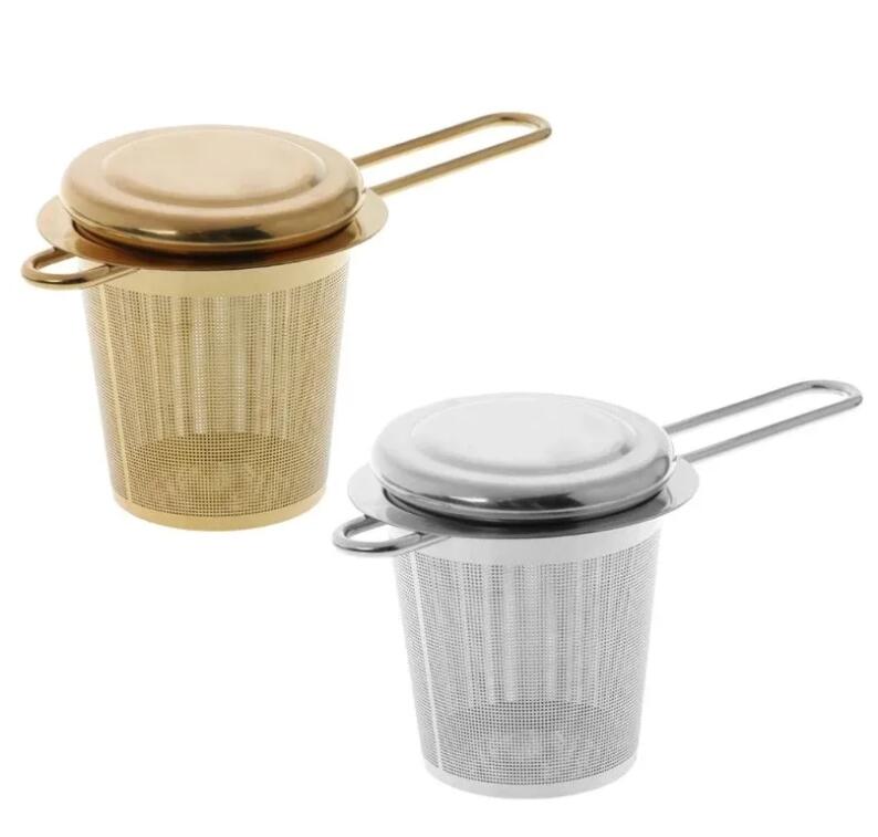 UPS Reusable Mesh Tea Tool Infuser Stainless Steel Strainer Loose Leaf Teapot Spice Filter With Lid Cups Kitchen Accessories