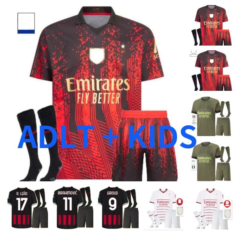adult kits 22 23 AC MILANS soccer jerseys special-edition 4th R.LEAO TOMORI IBRAHIMOVIC GIROUD football shirt 2022 2023 TONALI Camiseta de futbol Men Kids kit Socks
adult kits 22 23 AC MILANS soccer jerseys special-edition 4th R.LEAO TOMORI IBRAHIMOVIC GIROUD football shirt 2022 2023 TONALI Camiseta de futbol Men Kids kit Socks