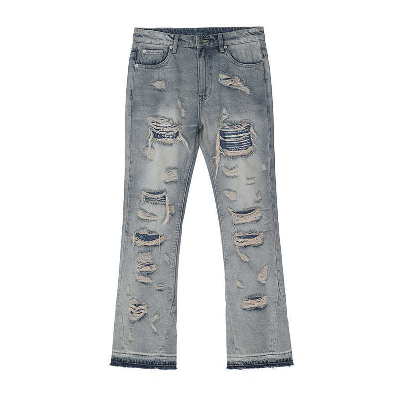 Men's Jeans Ripped Jeans Y2k Streetwear Pants Men Trousers Slim Harajuku Man Hip Hop Men's Fashion Baggy Grunge Trendyol Stacked Clothing Z0