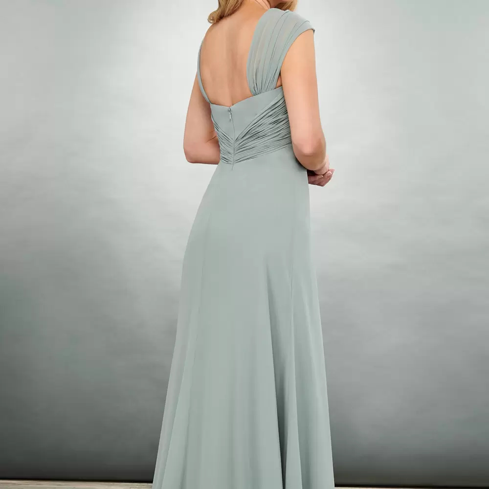 Elegant Chiffon Long Mother's Dresses For Weddings Straps Pleats A Line Wedding Party Gowns with Beads Simple Mother Of Groom Bride Dress Prom Ev
