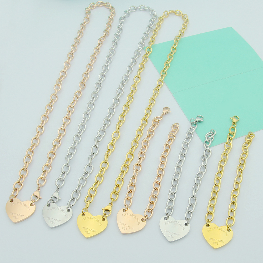 Top Quality Stainless Steel Luxury Thick Necklaces Classic Style Single Heart Sets Women Designer Jewelry Wholesale
Top Quality Stainless Steel Luxury Thick Necklaces Classic Style Single Heart Sets Women Designer Jewelry Wholesale