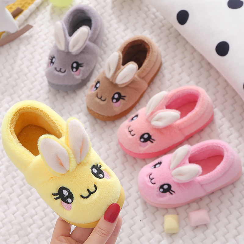 Slipper Baby Toddler Slippers Winter Kids Cartoon Rabbit Cotton Shoes for Boys Girls Fluffy Children's Indoor Home Slippers 230301