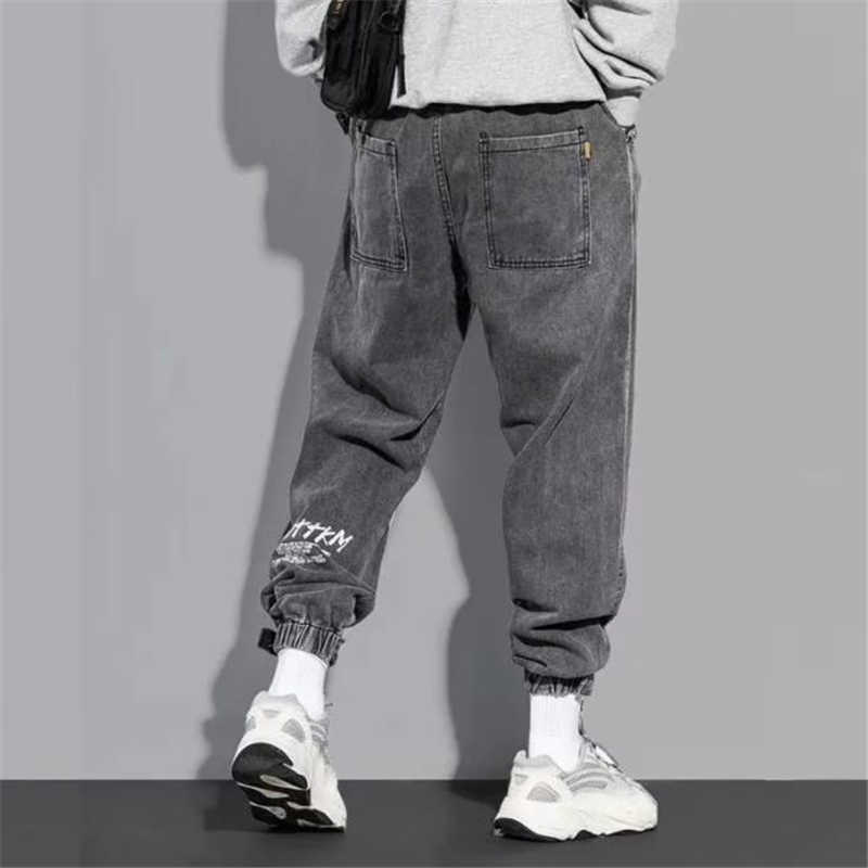 Men's Jeans Casual Men Outdoor Fashion Loose Harem Pants Elastic Waist Male Washed Denim Plus Size Y2303