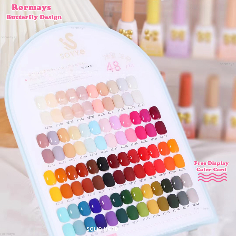 Rormays 48pcs Gel Polish Set For Nail Salon Wholesale Soak Off UV LED Gel Top Coat Different Bottles Korean Gel Stlye 15ml Nail Gel Factory