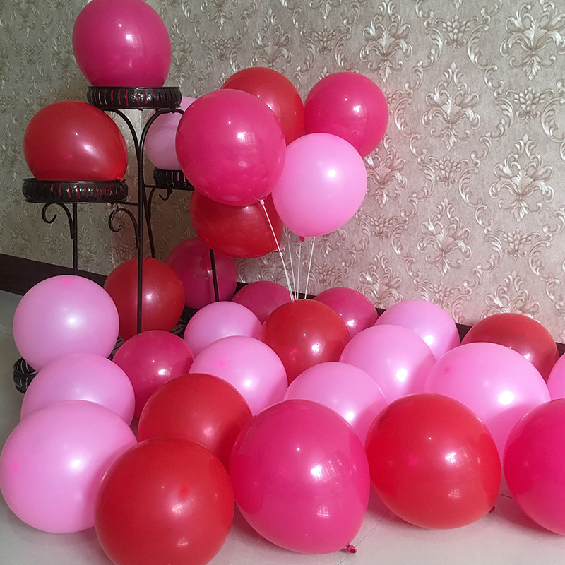 Elegant 12 Colors 10 Inch Shining Wedding Party Balloons - Bulk Set of 100