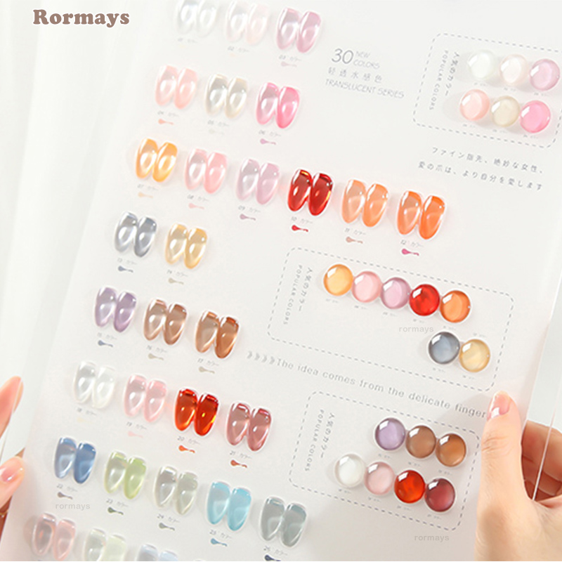 Rormays 30pcs Gel Nail Polish Set Transparent Jelly Gel Whole Set Need Primer All For Manicure Top Coat Nail Gel Set UV LED 15ml Wholesale Factory