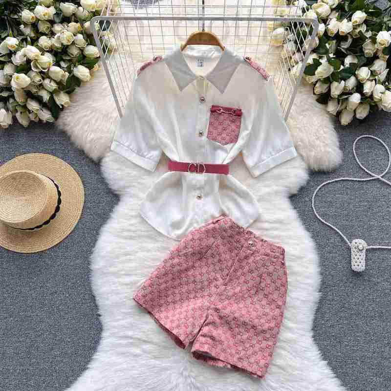 designer Summer girls Womens Tracksuits sports belt Shirts and shorts Pants suit sweet foreign style aging French Lapel waist narrow short sleeved P35J, Black
designer Summer girls Womens Tracksuits sports belt Shirts and shorts Pants suit sweet foreign style aging French Lapel waist narrow short sleeved P35J, Black