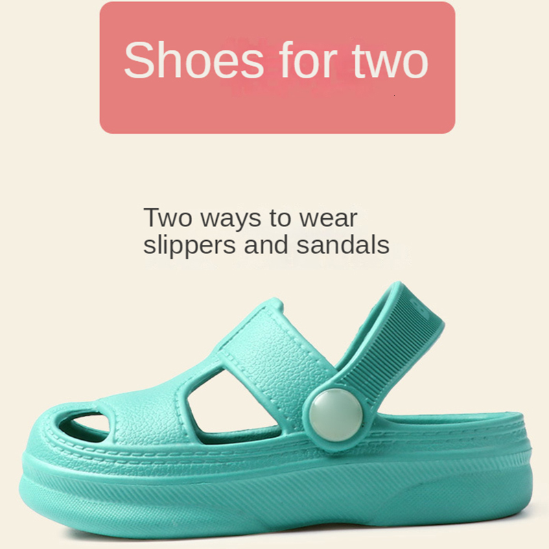 Slipper Childrens Hole Shoes Summer Non-slip Soft Beach Sandals Toddler Baby Boys Girls Flat Slipper Candy Color Child Sandals 1 -5 Year 230301