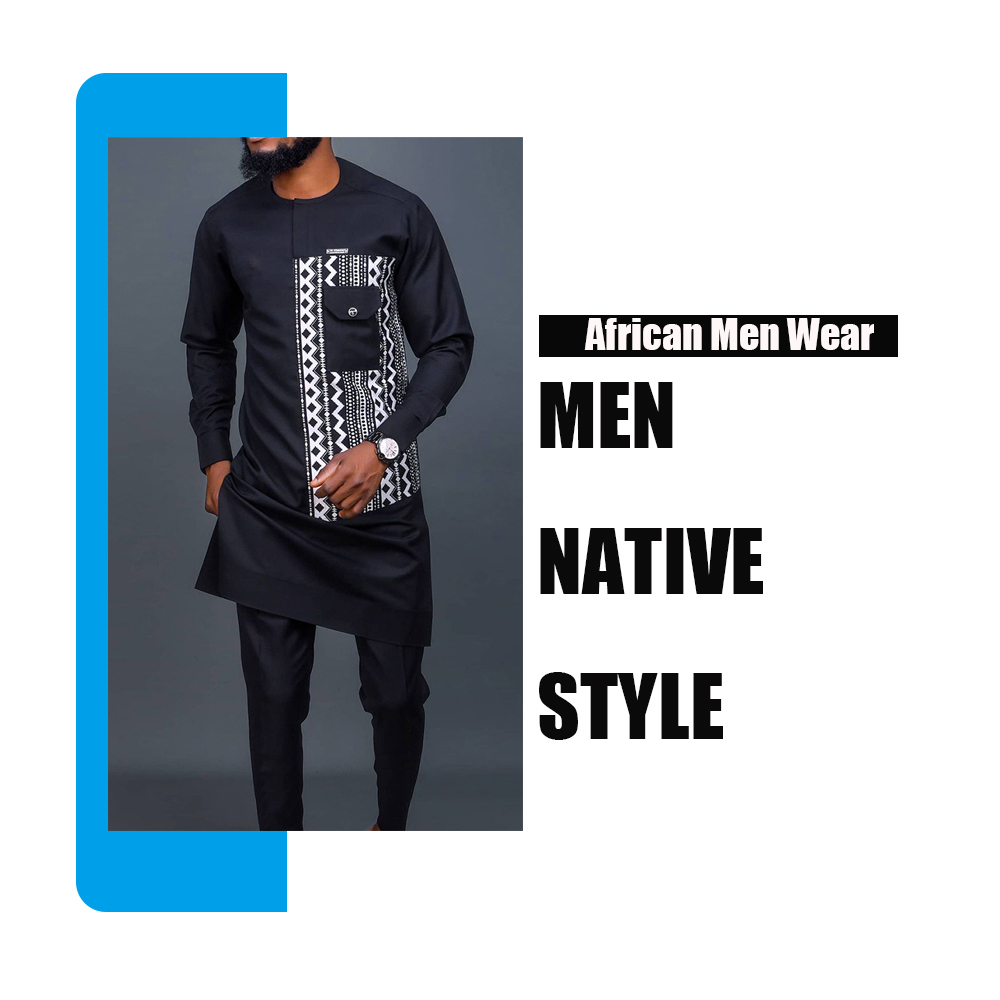 Mens Tracksuits African Men Dashiki Long Sleeve 2 piece Set Traditional Africa Clothing Striped Suit Male Shirt Pants Suits Black M4XL 230301