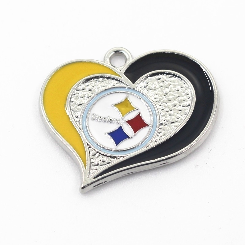 Charms 12Pcslot Heart Star Charms Dangle Charms DIY Bracelet Necklace Jewelry Football Sport Hanging Charm 230228