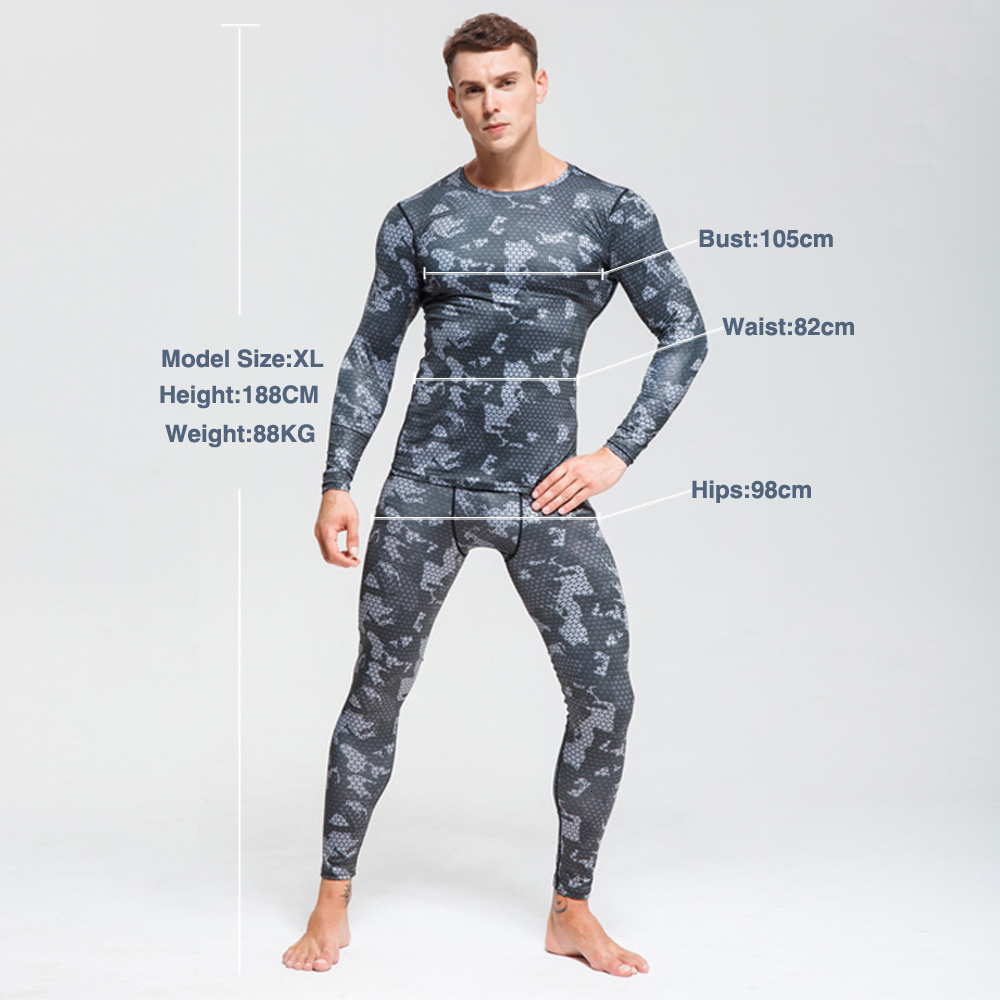 Men's Tracksuits Men's Thermal Underwear For Men Male Thermo Camouflage Clothes Long Johns Set Tights Winter Compression Underwear Quick Dry