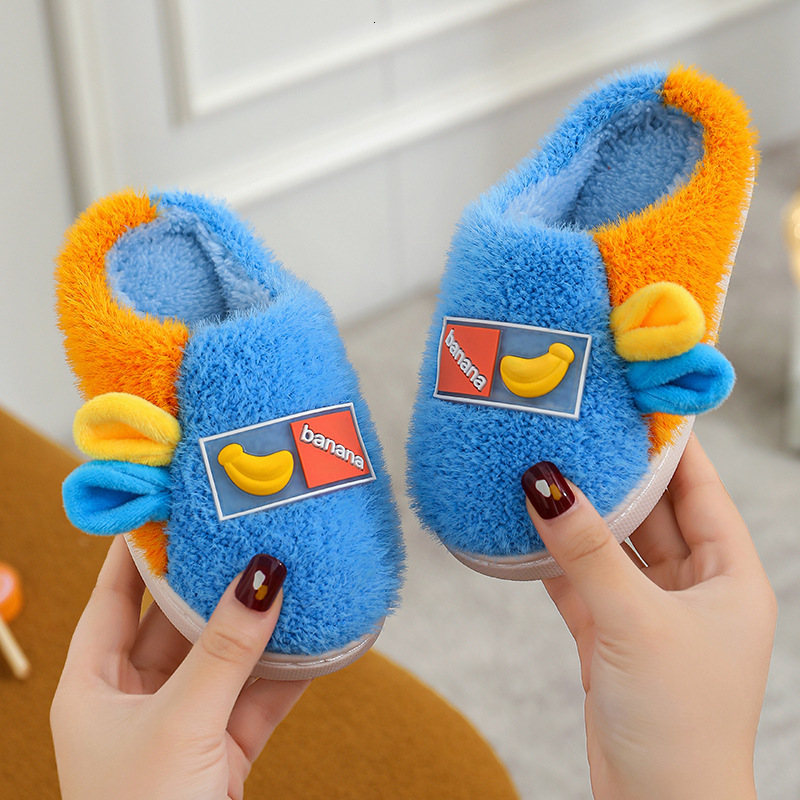Slipper Children Home Shoes Cashmere Cotton Slippers Kids Warm Shoes Boys Girls Slippers Indoor Home Autumn Winter Baby Kids Shoes 230301