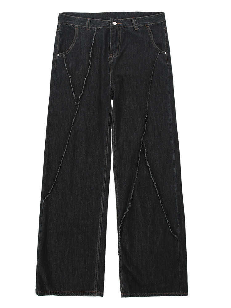 Men's Jeans HOUZHOU Hip Hop Distressed Jeans Pants Men Ripped Patchwork Denim Trousers Male Oversize Loose Casual Japanese Streetwear 5XL Z0301