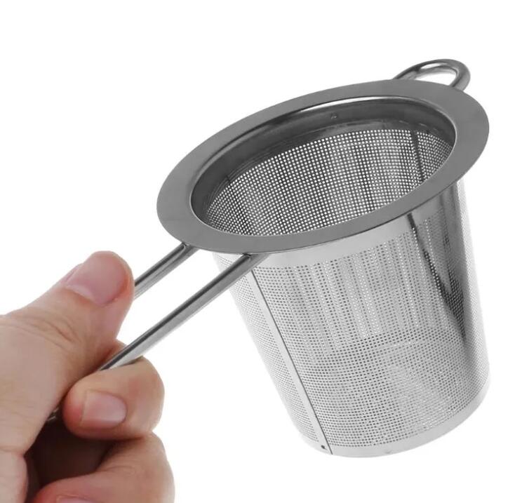 UPS Reusable Mesh Tea Tool Infuser Stainless Steel Strainer Loose Leaf Teapot Spice Filter With Lid Cups Kitchen Accessories