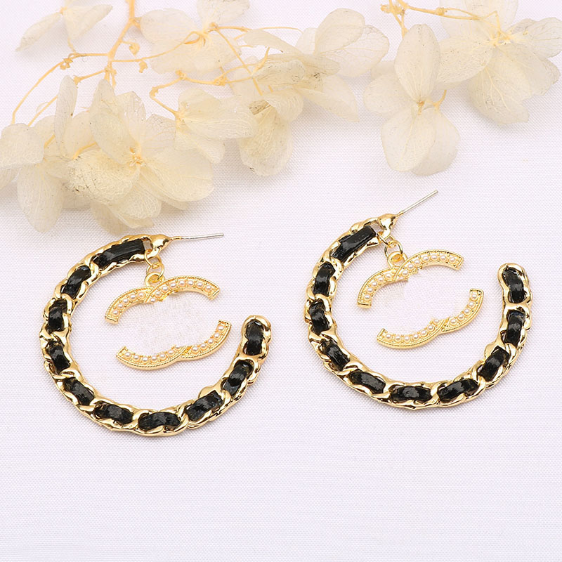 18K Gold Plated Designers Brand Earrings Designer C-Letter Ear Stud Women Crystal Geometric Earring For Wedding Party Jewerlry Accessories