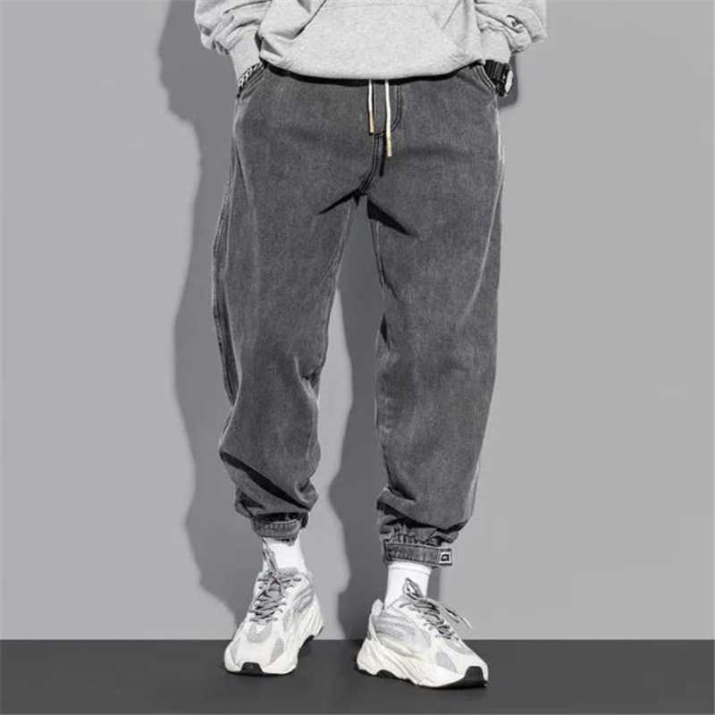 Men's Jeans Casual Men Outdoor Fashion Loose Harem Pants Elastic Waist Male Washed Denim Plus Size Y2303