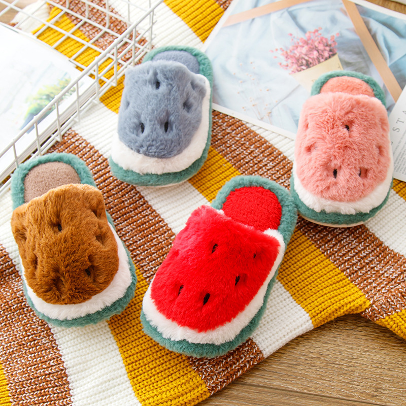 Slipper Children's Cotton Slippers For Girls Boys Non-Slip Winter Velvet Warm Kids Indoor Shoes Toddler Baby Soft Plush Slippers 230301