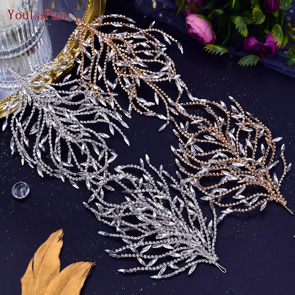 Wedding Hair Jewelry YouLaPan HP421 Shinny Brides Headband Women Tiara Wedding Hair Accessories Handmade Party Headwear Girl Hairbands 230228