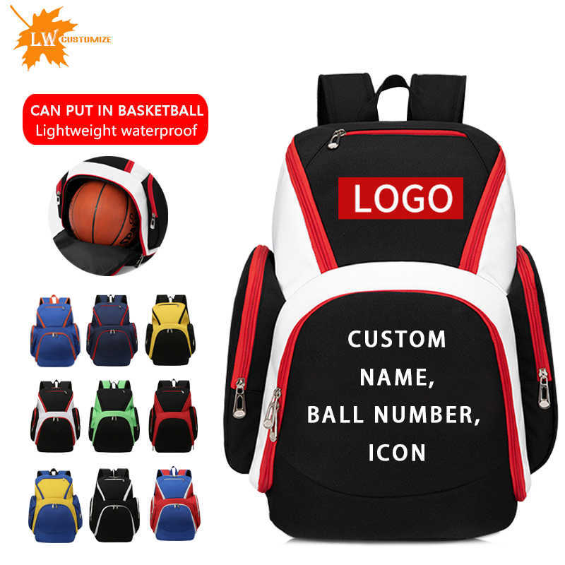 Backpack Personalized Basketball Backpack Men's Sports Gym Bag Youth Football Bag Large Capacity Backpack Custom Printed PatternJ230301