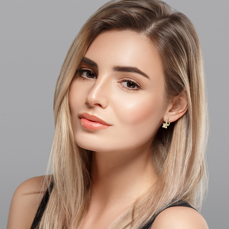 Stud IOGOU Earrings Trend Dangle Huggie Earring 100% 925 Sterling Silver Hoops Woman Original Jewelry for Girls 230228