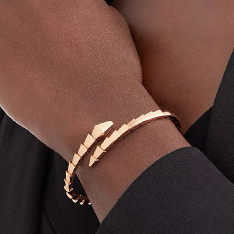 BUIGARI Elastic Serpentine scale designer single bangle for woman diamond Gold plated 18K official reproductions fashion classic style premium gifts 015
BUIGARI Elastic Serpentine scale designer single bangle for woman diamond Gold plated 18K official reproductions fashion classic style premium gifts 015