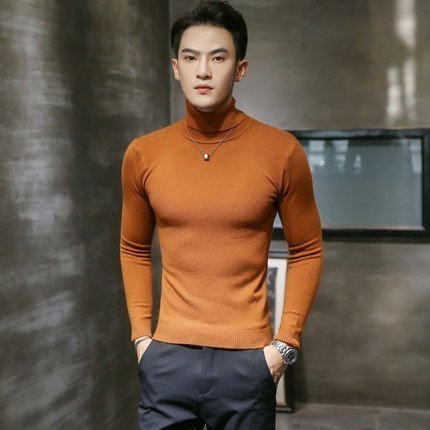 Men's Sweaters Autumn Men's Turtleneck Sweaters Male Black Gray Sexy Slim Fit Knitted Pullovers Solid Color Casual Sweaters Knitwear 230302