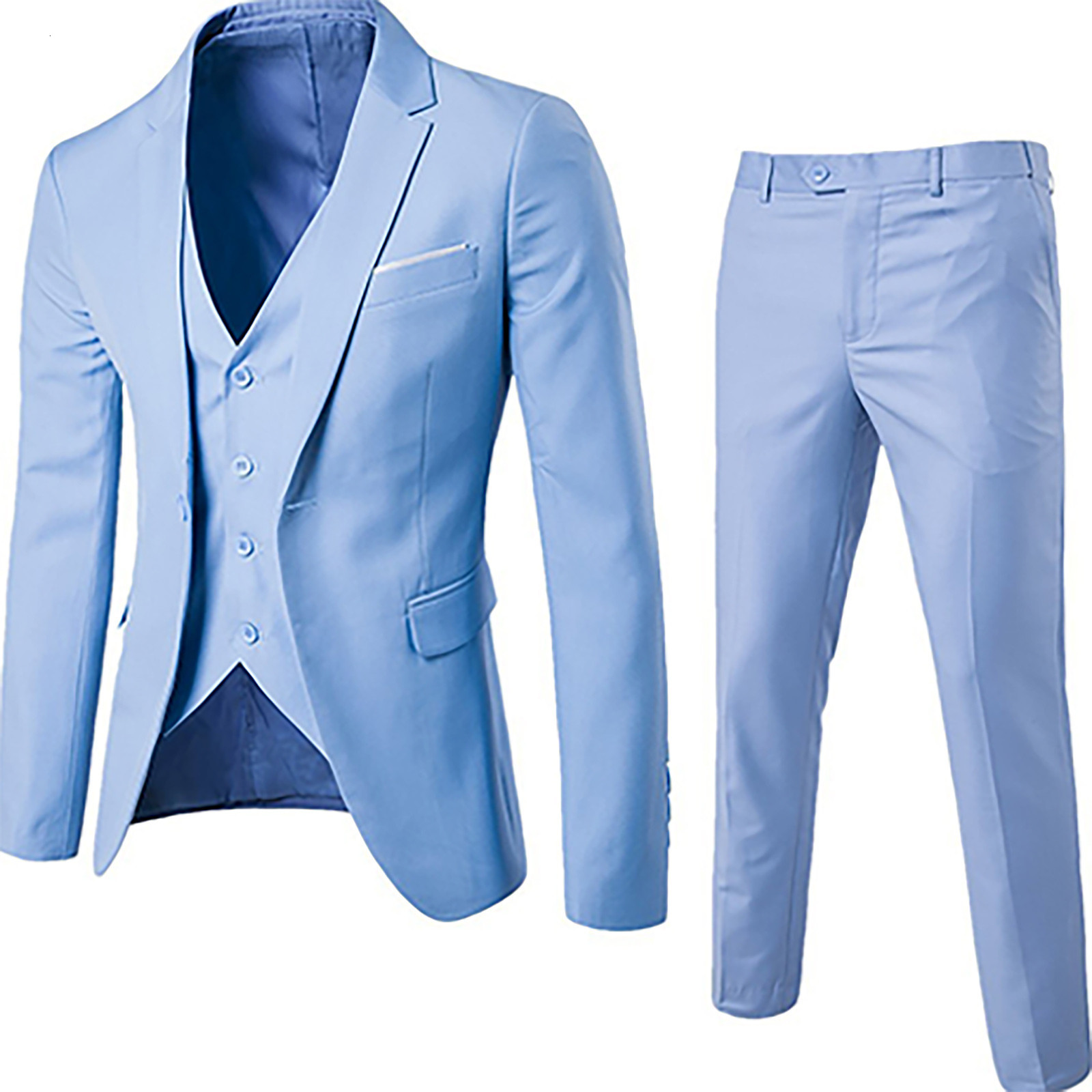 Men's Suits Blazers Male Slim Formal 3pcs Suits Men Wedding Prom Suit Tuxedo Fit Men Business Work Wear Suit Groom Jacketpantsvest 230301