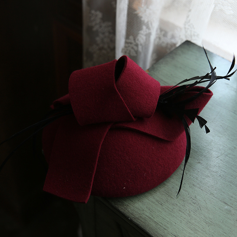 Hair Clips Barrettes Women Chic Fascinator Hat Cocktail Wedding Church Headpiece kentucky Headwear Feather Hair Accessories 100% Wool Felt Fascinator 