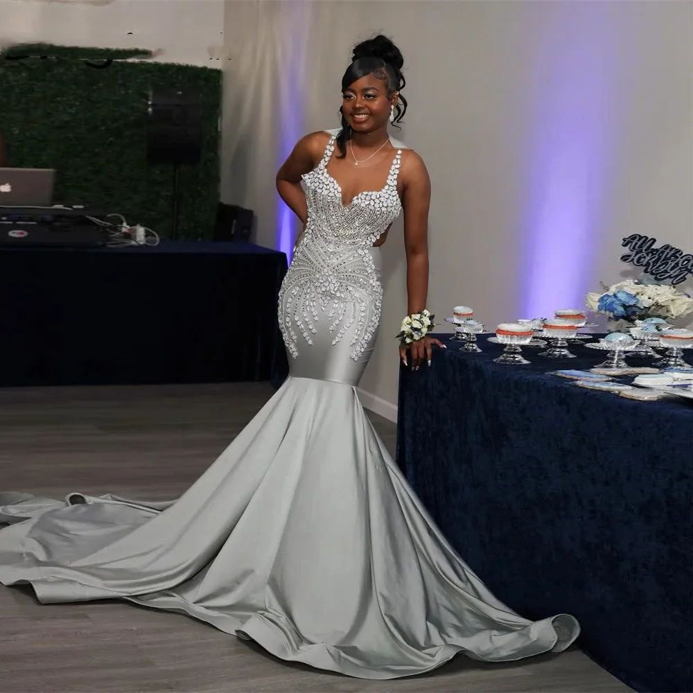 2023 Mermaid Prom Dresses Orange Silver Crystal Beading Plus Size Arabic Jewel Neck Sleeveless Illusion Evening Formal Party Gowns Sweep Train, Dark navy
2023 Mermaid Prom Dresses Orange Silver Crystal Beading Plus Size Arabic Jewel Neck Sleeveless Illusion Evening Formal Party Gowns Sweep Train, Dark navy