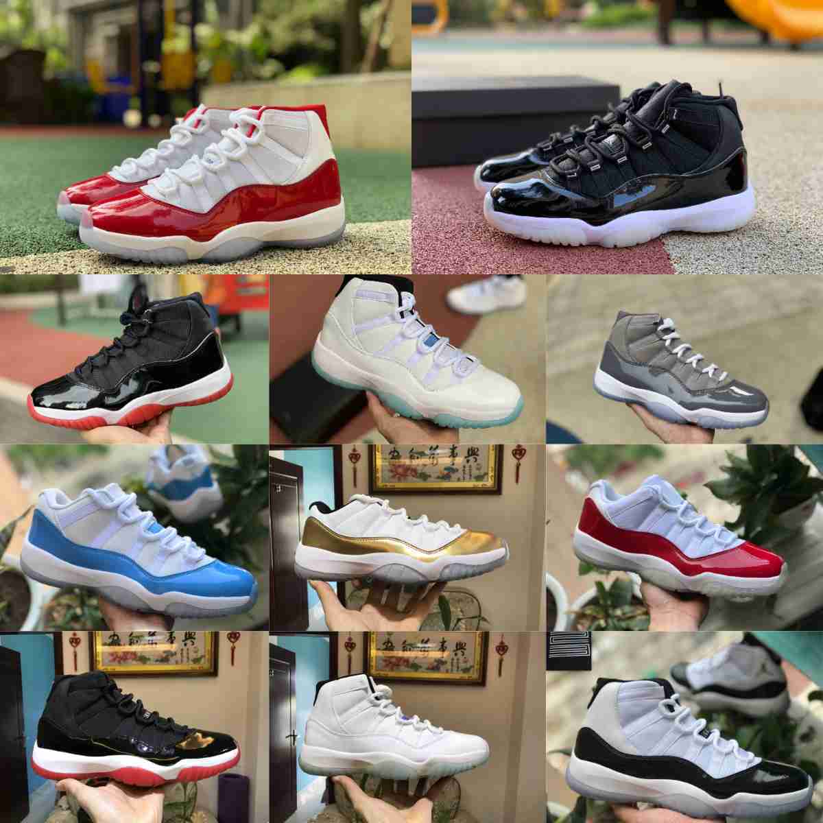 Jumpman Cherry Red 11 11s High Basketball Shoes Win Like Concord Easter Columbia Midnight Navy COOL GREY Legend Blue Midnight Navy Cherry Space Jam Trainer Sneakers