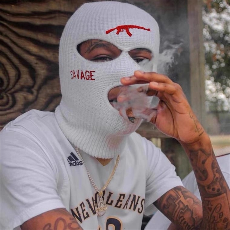BeanieSkull Caps Ski Mask Storm Knitted Distressed Camo Balaclava Ski Mask Custom Grassy Balaclava 230301