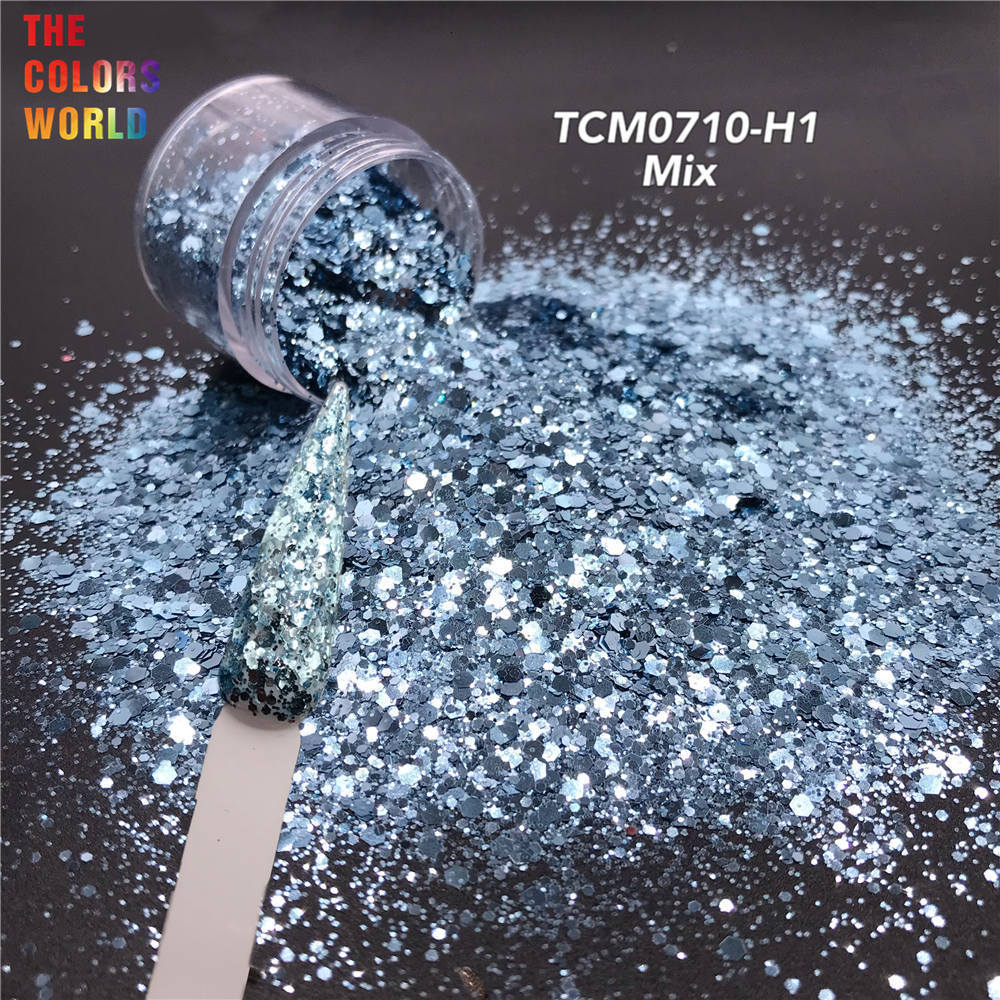 Nail Glitter TCT-194 Hexagon Shape Chunky Mix Metallic Color Nail Glitter For Nail Art DIY Decoration Body Art Makeup FacePainting DIY 230302