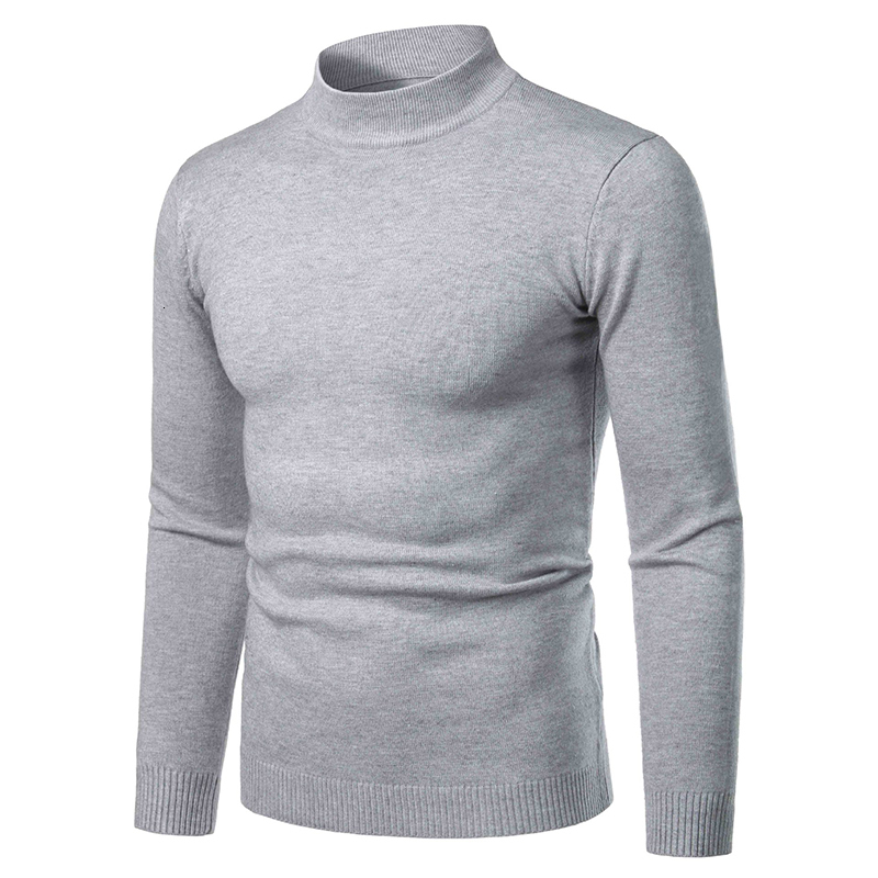Men's Sweaters Men High Neck Turtleneck Cashmere Knitwear Autumn Winter Thick Warm Sweater Male Slim Pullover Casual Solid Long Sleeves Tops 2303