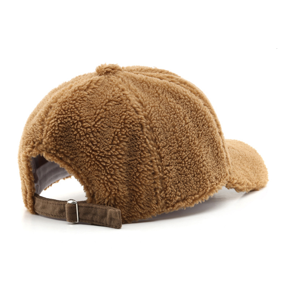 Ball Caps FS Stylish Spring Windproof Lamb Wool Baseball Cap For Men Thick Pink Brown Women Hats Solid Color Streetwear Trucker Hat Gorras 230302
