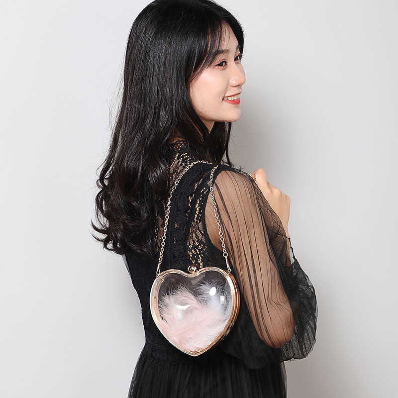 Transparent Acrylic Evening Trendy Heart Shape Clutch Bag Wedding Bride Shoulder Bags Fashion Party Small Clutches LadiesL230302