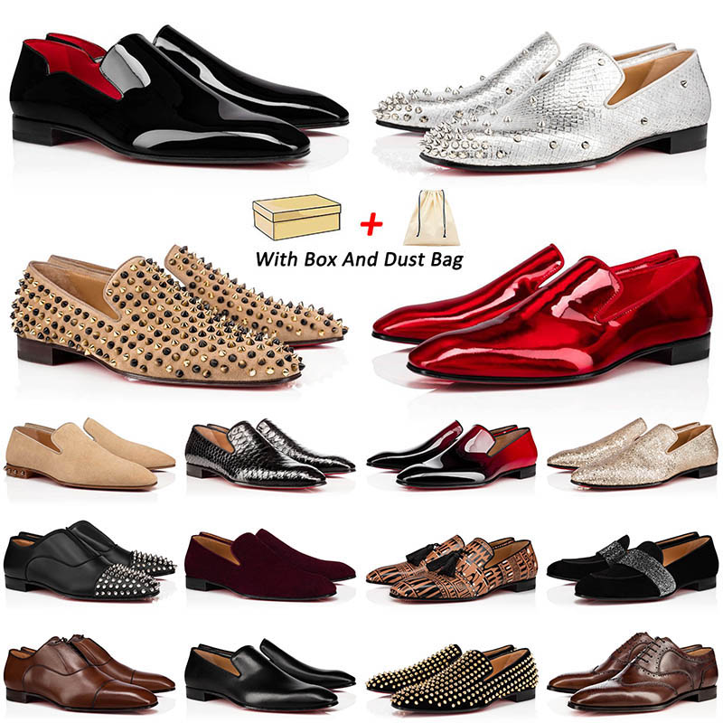 With Box Red Bottoms Loafers Mens Dress Shoes Pointed Toe Black Suede Patent Leather Rivets Glitter Loafer Men Fashion Designer Luxury Sneakers Shoe 38-47, 25
With Box Red Bottoms Loafers Mens Dress Shoes Pointed Toe Black Suede Patent Leather Rivets Glitter Loafer Men Fashion Designer Luxury Sneakers Shoe 38-47, 25
