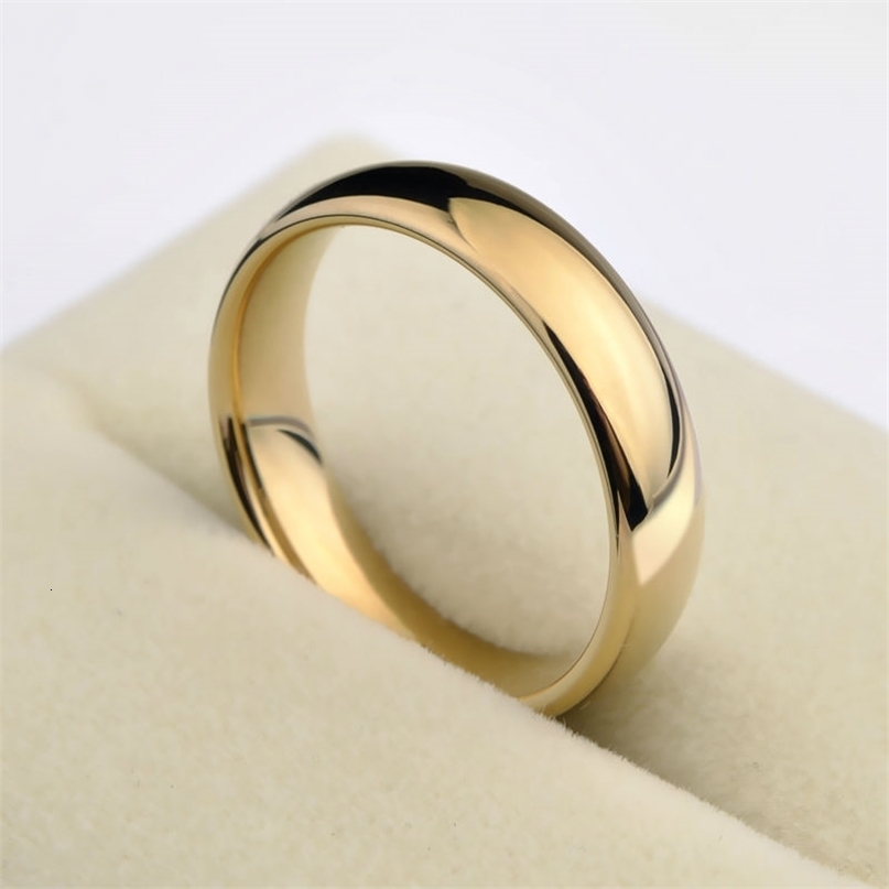 Wedding Rings Classic 1PCS Gold Color Alliance Couples Tungsten Wedding Band Engagement Rings for Men Women 3.55mm Width Comfort Fit 412 230301