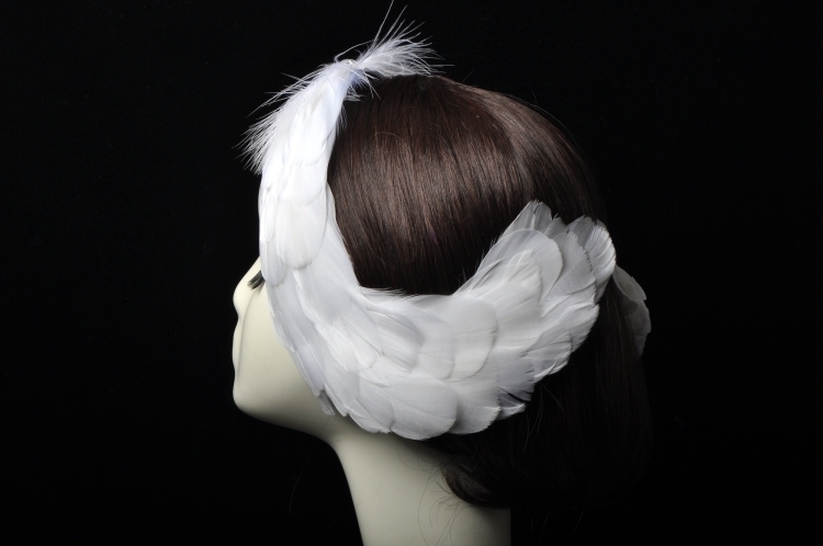 Headbands Style Swan Lake Ballet White Feather Headband For Woman Hair Accessories Headwear PearlsFeather Headpiece 230302