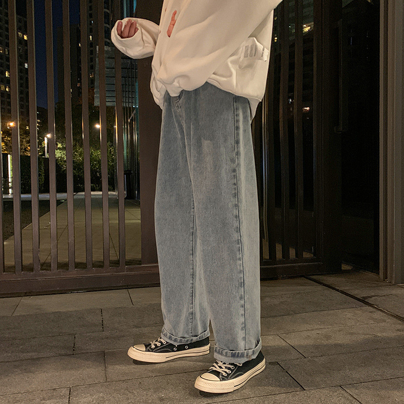 Men's Jeans 5 Colors Straight Leg Baggy Jeans for Men Classic Simple Retro Comfort Casual Fashion Streetwear Male Wide Leg Denim Trousers 230302