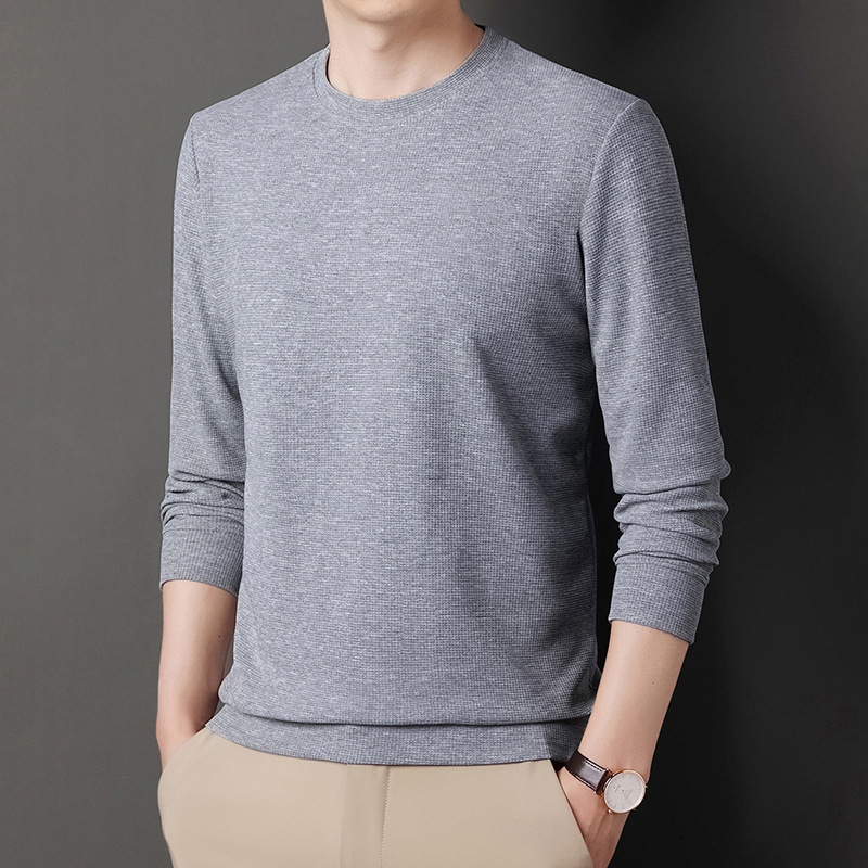 Men's Sweaters BROWON Spring Autumn Fashion Waffle Sweater Men Fashion Long Sleeve Round Neck Pullover Casual Top Men's Sweater 230302